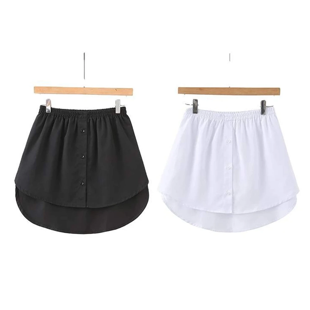 1PC Shirt Extenders Layering Fake Top Lower Sweep Elastic Mini Shirt Hemline Asjustable Half-Length Underskirt False Splitting mini skirts for women