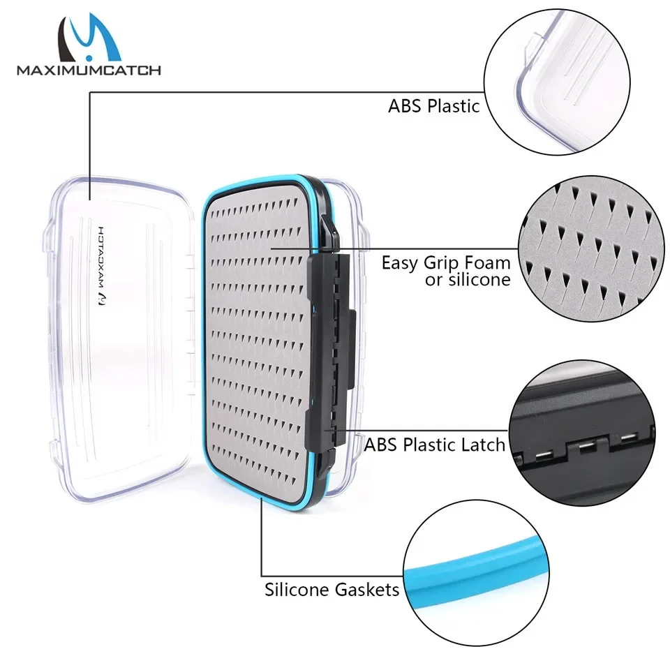 MAXCATCH DS Wasserdichte Doppelseitige Plastik-Fliegenbox Hochdichte Schlitzschaum-Fliegenfischer-Aufbewahrungsbox 4 Größen für Fliegen und Köder – Detail 10