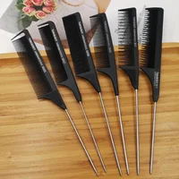 Professional Hair Tail Combs Stainless Steel Salon Cut Styling Comb Spiked Hair Care Styling Tools Barber Accessories Fine Teeth 1