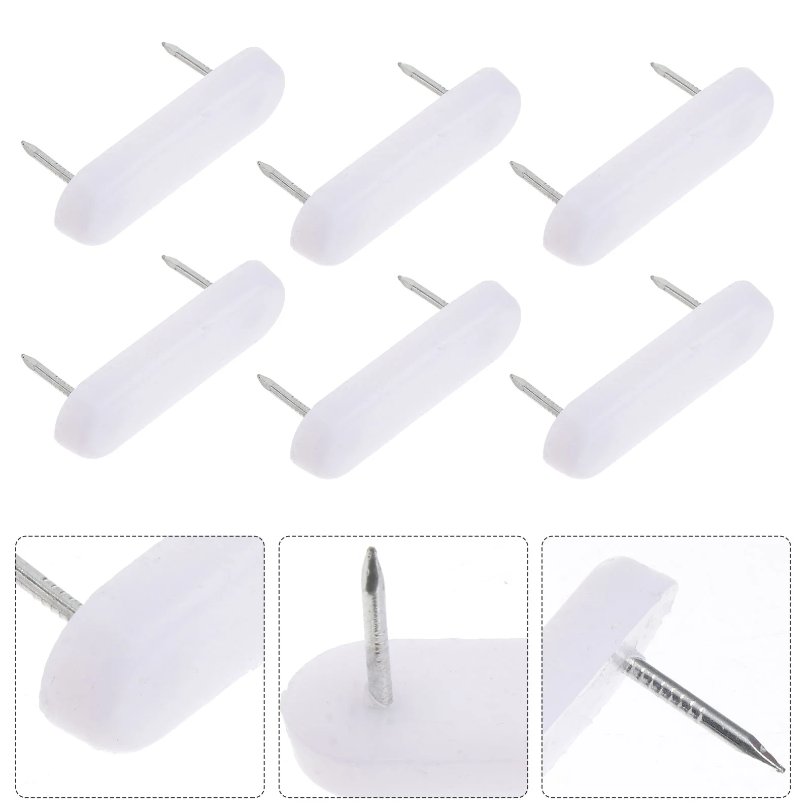 100Pcs Furniture Furniture Feet Double Nails Feet Double Nails Plastic Head Glide For Chairs Tables Leg Pads Furniture Parts