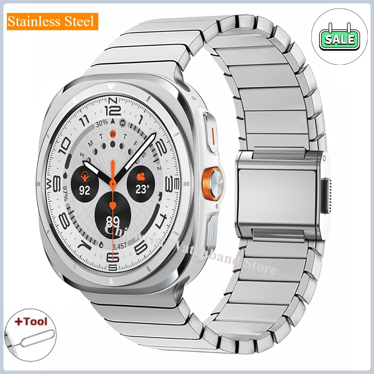 Luxury Stainless Steel and Titanium Magnetic Loop Wristband