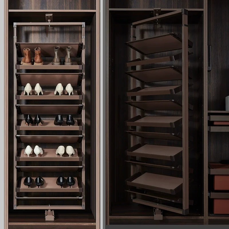 360° Rotating Shoe Rack - Space Saving 5-6 Layer Shoe Organizer, Built-in Extendable Shoe Cabinet (Factory Direct)