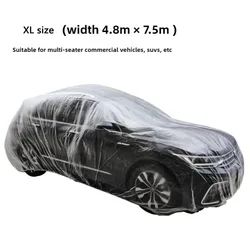 Universal Transparent Disposable Car Cover - Dustproof, Scratch - Free Auto Protector (Transparent - XL)