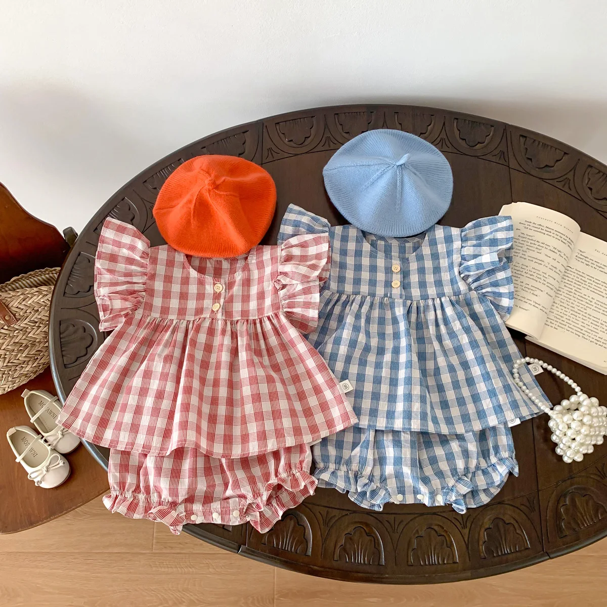 Girls Summer Ruffle Tee and Bloomer Outfit