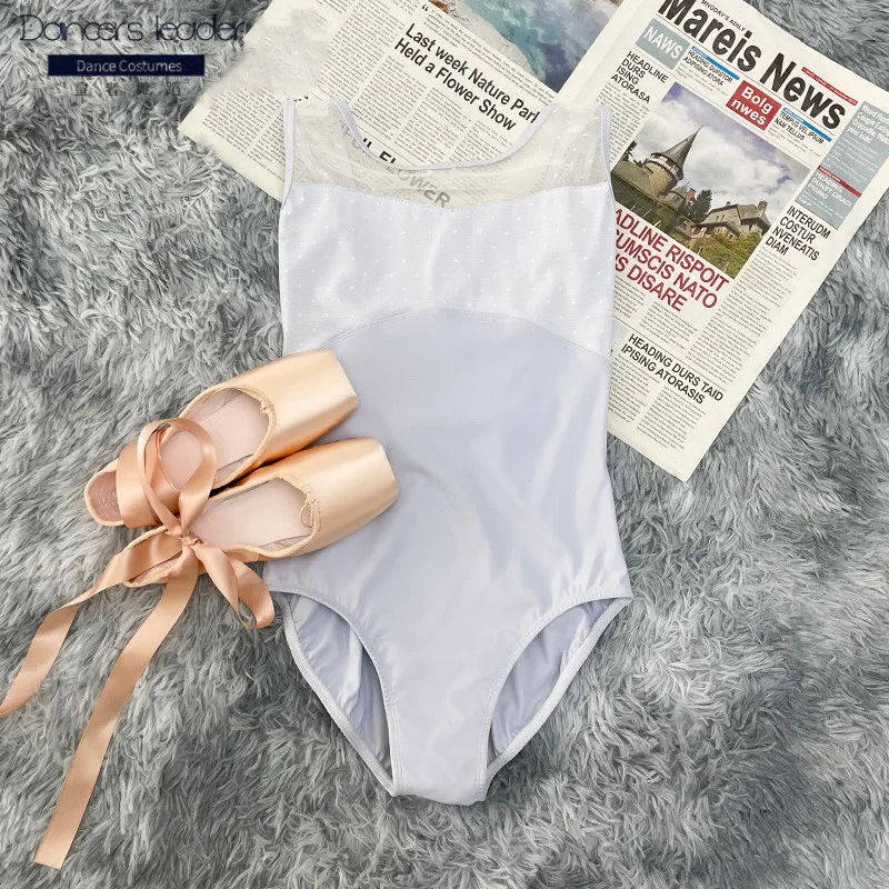 

Ballet Leotard for Sleeveless Practice Clothes Star Mesh Embroidery Gymnastics Leotard Ballet Actress Performance Clothing