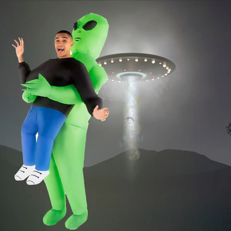 Disfraz de Alien verde de bazwery para adultos y niños, traje divertido  inflable para fiesta, Halloween - AliExpress