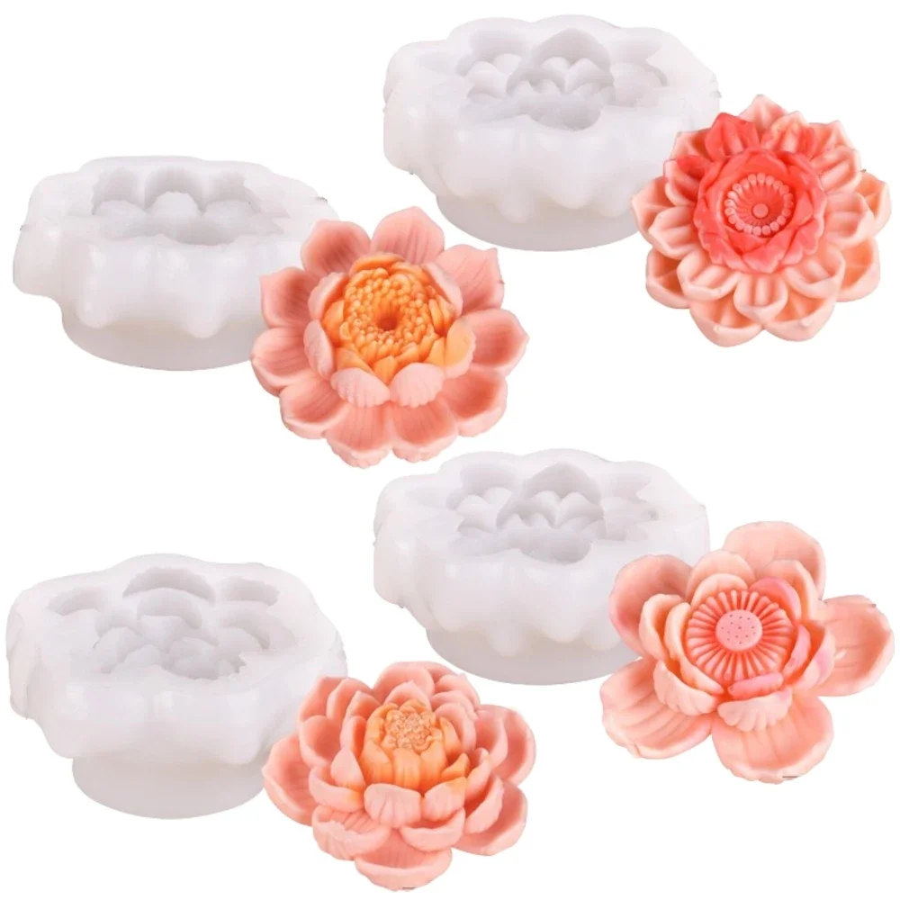Lotus and Peony Flower Silicone Candle and Resin Mold Set