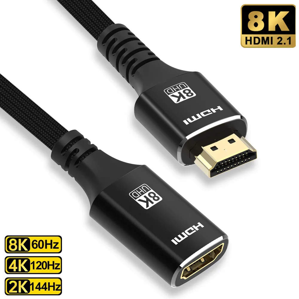 Extension Cable HDMI 2.1 Cable 8K HDMI Compatible Male to Female Extender Cable 8K 60Hz 4K120Hz