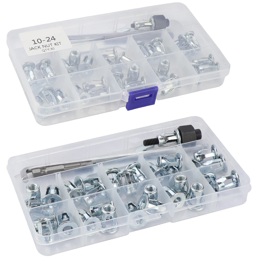HIFESON M4 M5 M6 Petal Rivets Lock Nut Rivet Set Black Steel Riveter Hollow Iron Clip Fixed Plate Nuts Riveter Metal Clamp Kits 5