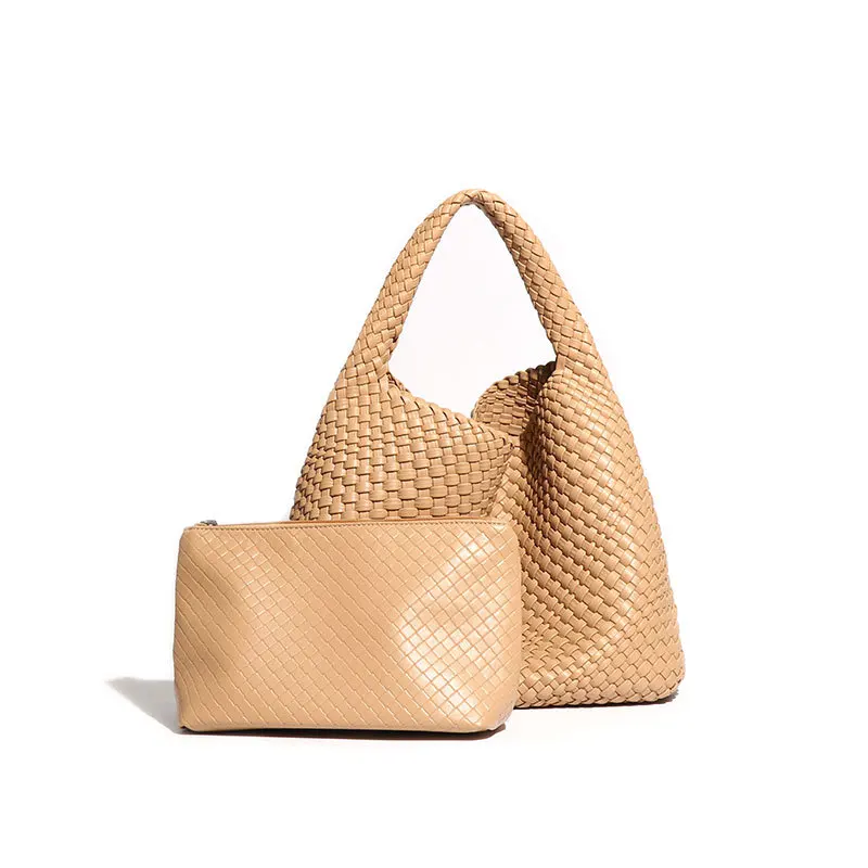 luxury Handmade woven bag fashionable and casual portable shoulder bag large capacity underarm bag for children and mothers 2024