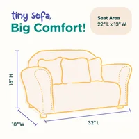 Plush Childrens Sofa with Accent Pillows, Sofa for Kids Room, Kids Sofa, Toddler Sofa with Three Fluffy Pillows 2