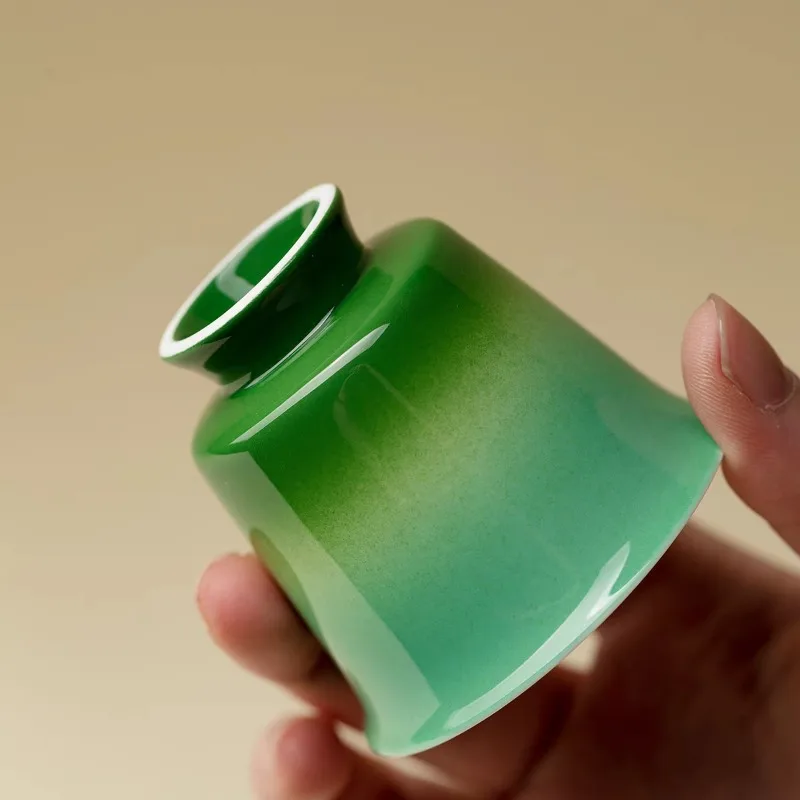 waking spring collection jade green series gradual change hand-painted ceramic tea set collection cover bowl teapot teacup