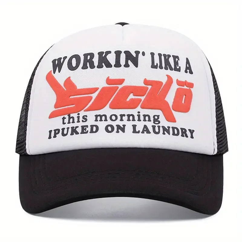 New Letter Foaming Sponges Baseball Hat Men Women Outdoor Breathable Hip Hop Trucker Cap Unisex Adjustable Sunshade Mesh Hats