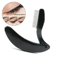 Pro Folding Stainless Steel Teeth Eyelash Comb Eyebrow Brush Shaper Beauty Tool 2
