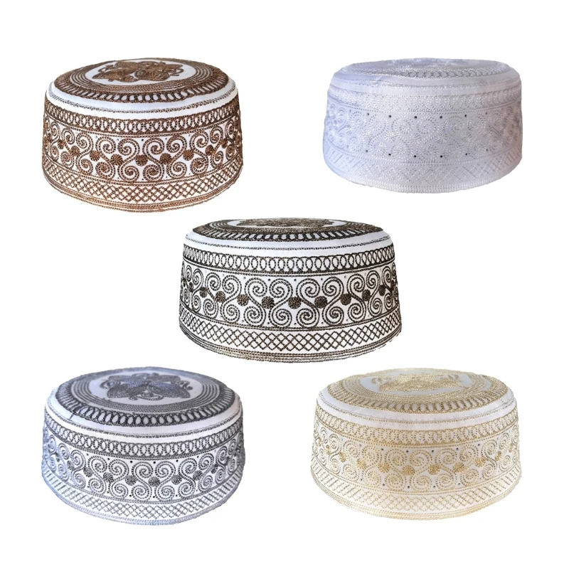 

Turban Cap for Adult Breathable Cotton Kufi Round Arabia Hat Islamic Beanie Hat