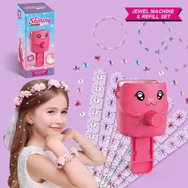 Toys For Kids Girl 180 Gems Blingers Deluxe Set Girls Toys Pretend Play Jewel Refill Set DIY Girls Hair Styling Tool