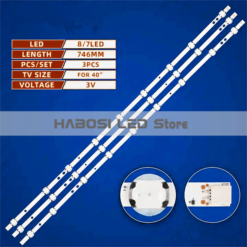 3PZ STRISCE LED Per 40L3653DB 40L1653DB LB40017 17dlb40vxr1 317535043907 - Foto 4