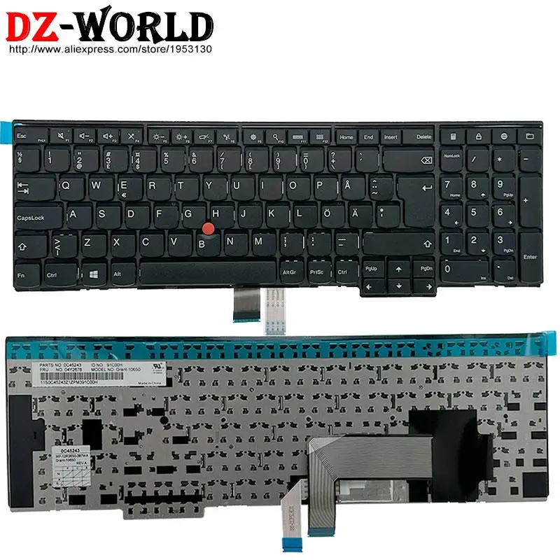 Finlandês Sueco Teclado para Lenovo Thinkpad P50s T560 W540 T540p W541 T550 W550s L540 L560 L570 E531 E540 04y2413 00pa601 se fi - Imagem 5