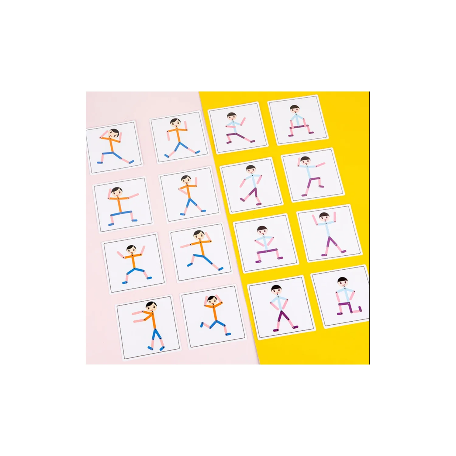 puzzle toys Montessori Human 24 Body Actions Cards Matching Game Toddler Imagination Training Educational Gift