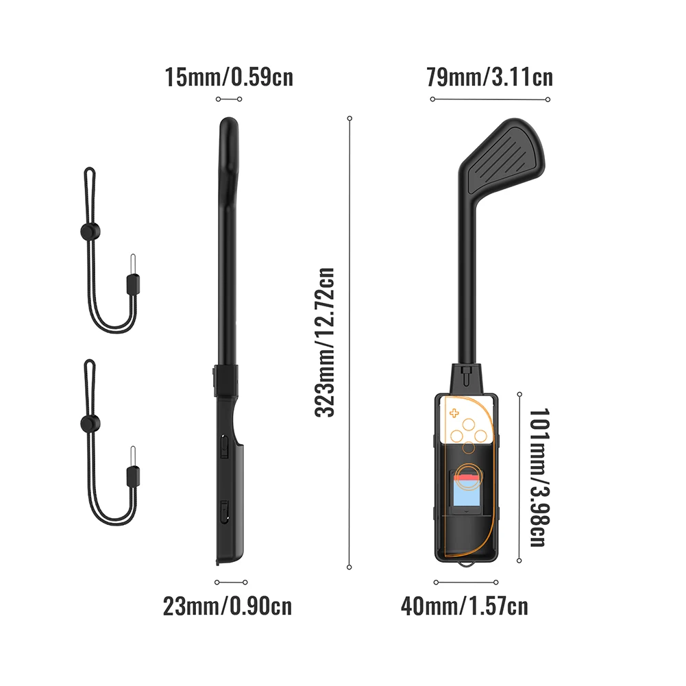 2PCS Golf Culb for Nintendo for Switch 2 Joy-Con Controller Handle Grip Handle Stand with Wrist Strap Game Card Storage Function