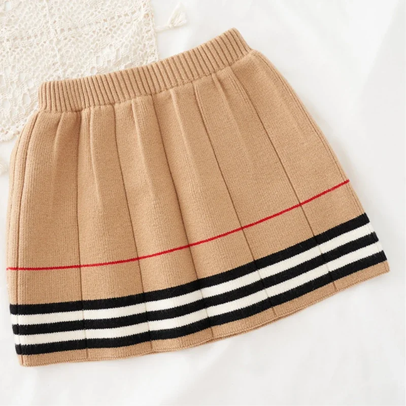 Spring Autumn Girls 2 Pieces Knitted Suit Top + skirt Fall Sets kids clothing set girls clothing set
