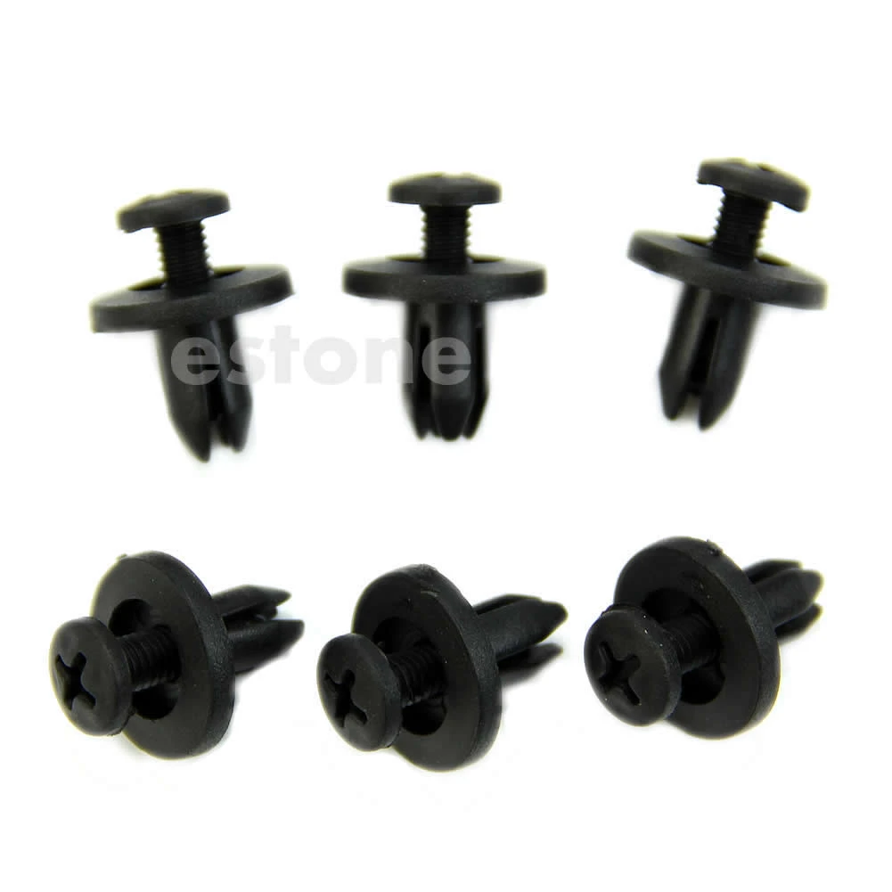 New Car Bumper for fender 6mm Hole Black Plastic Rivets Fasteners for