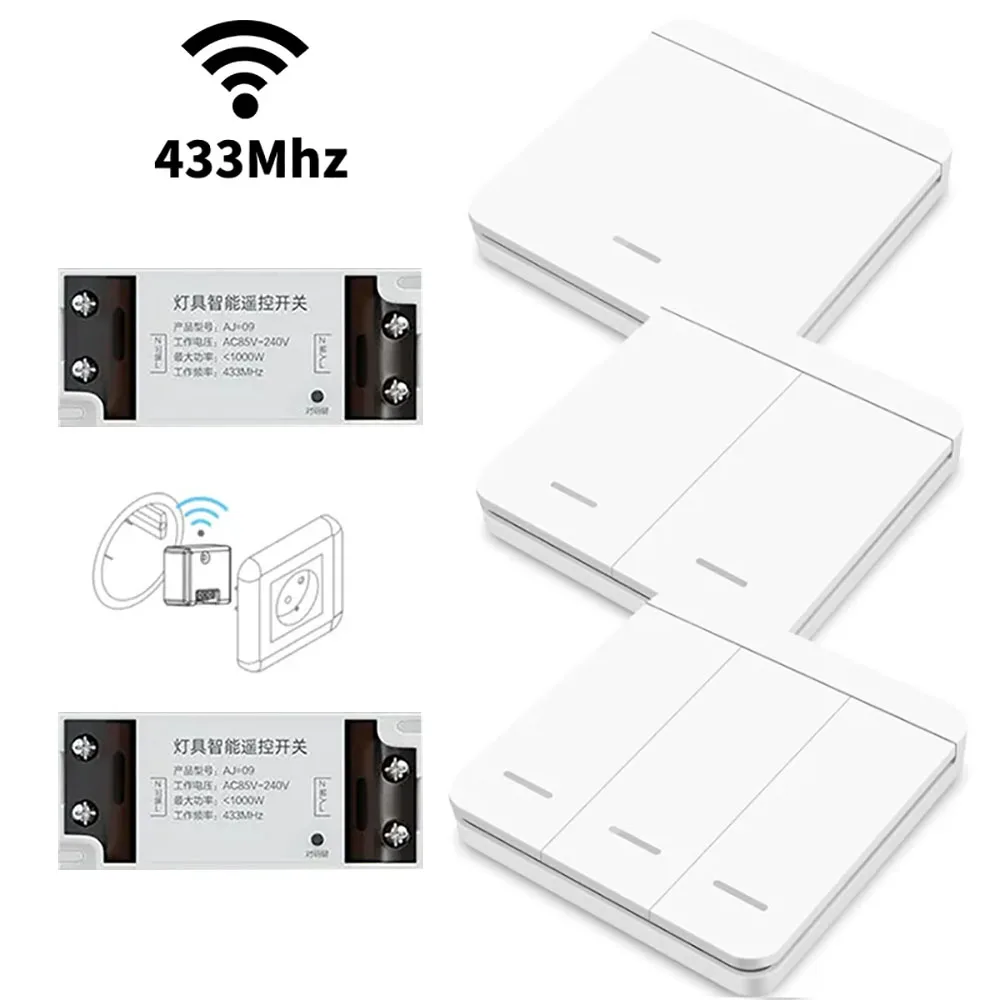 Smart Switch Wireless Switch 433Mhz RF Wall Light Switch Remote Control Relay for Lamp