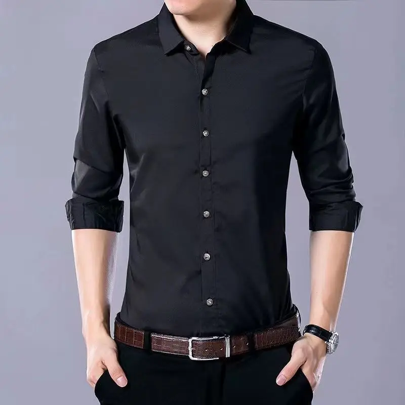 Men's Smart Casual Plaid Long Sleeve Shirt - Stylish Lapel Design