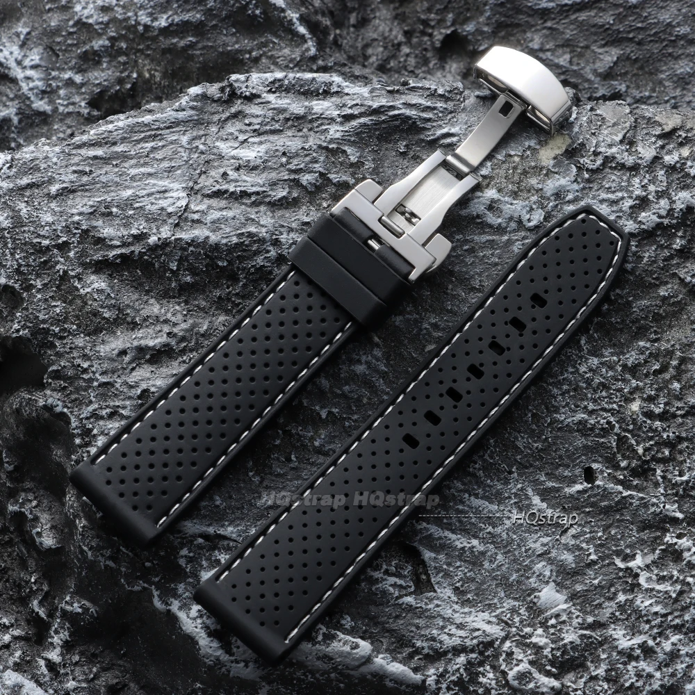 Deluxe Waterproof Silicone Watch Band with Butterfly Buckle