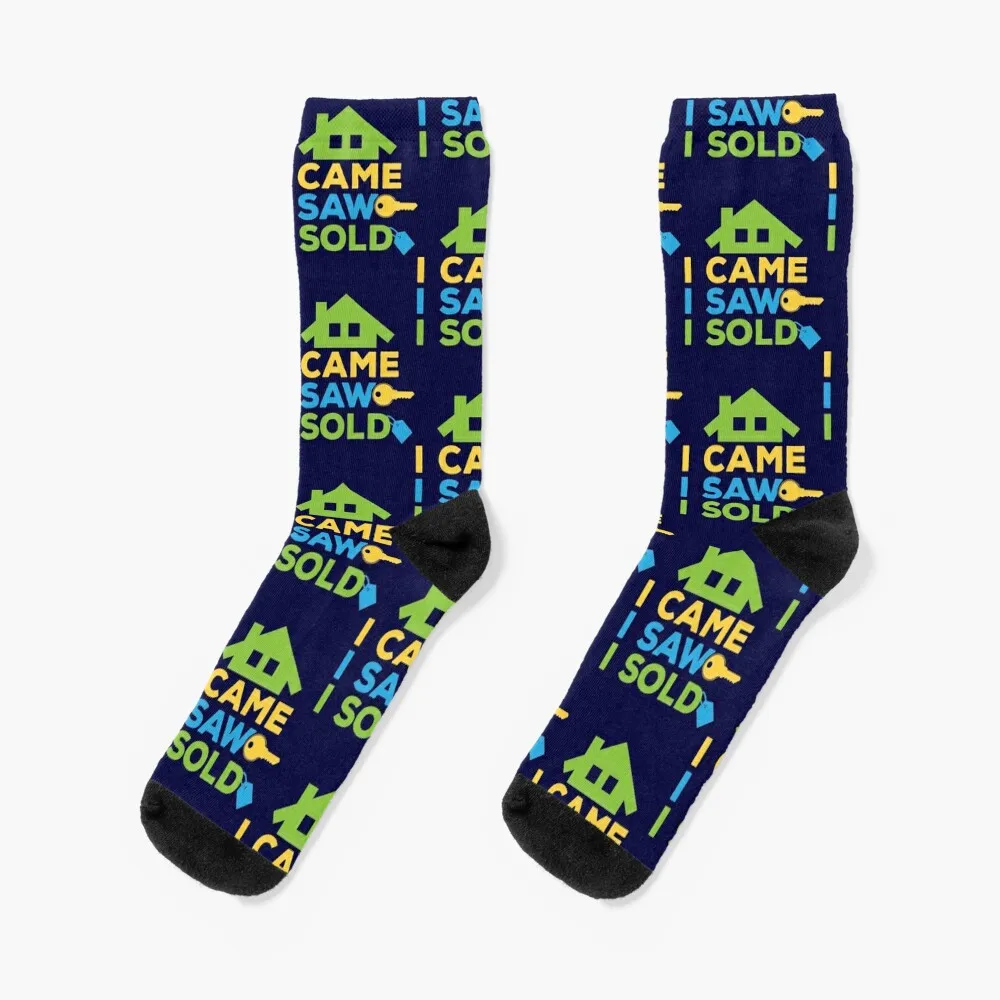 I Came I Saw I Sold Real Estate Agent Socks Funny socks Thermal socks man winter Fun socks Mens Socks Women's