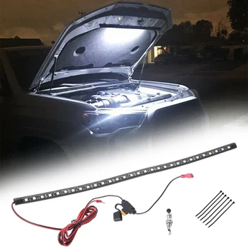 Universal Under Hood Engine Repair White LED Light Bar with Auto On/Off Switch Control Car SUV Pickup Offroad Repair Work Light 1