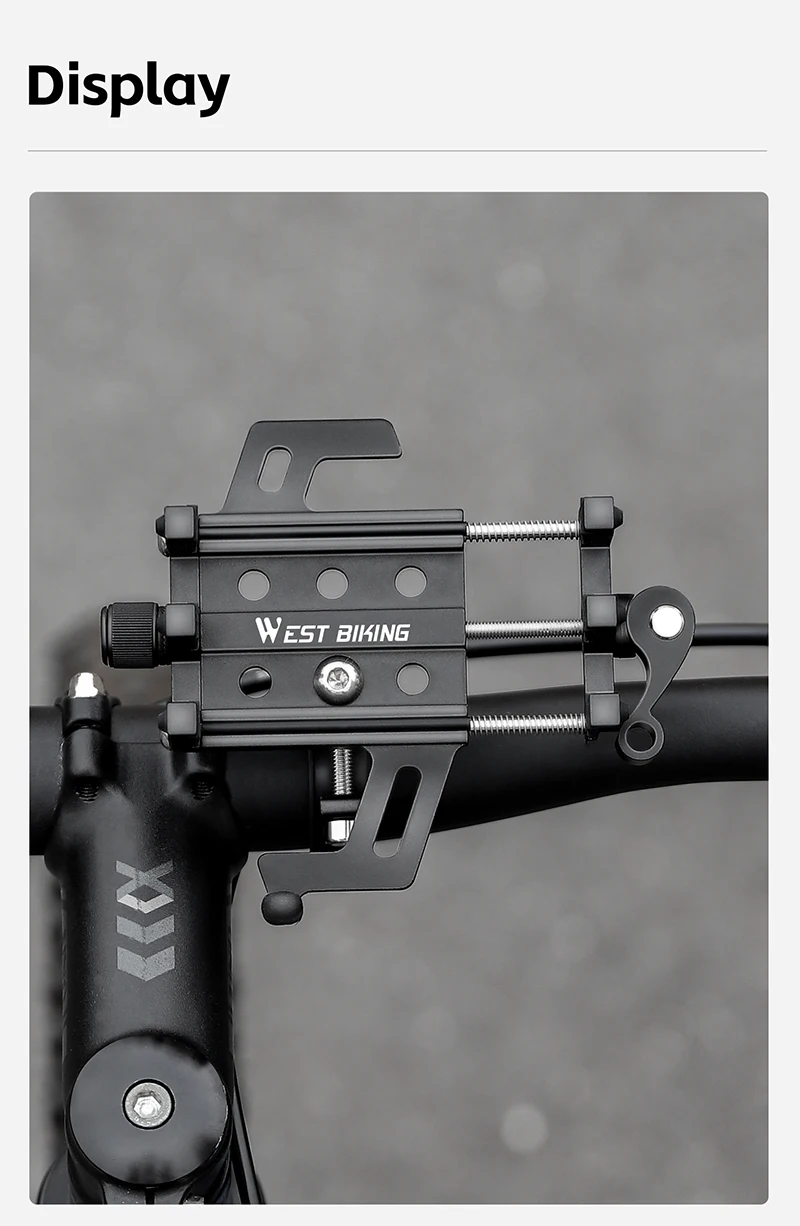 WEST BIKING Fahrrad-Handyhalterung aus Aluminiumlegierung mit Schnellverschluss, Anti-Rüttel-Handyständer mit Entriegelungsknopf, Langlebiger Handykäfig – Detail 15