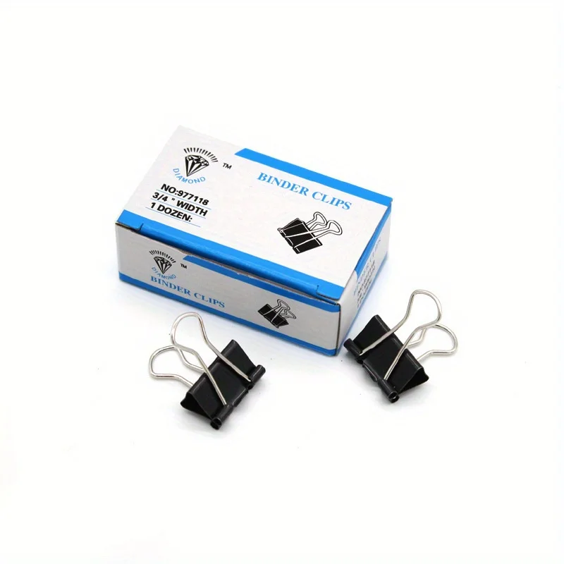 12 Pcs/Box Large Binder Clips. 4