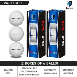 Caiton Pro Golf Balls - Enhanced Distance & Performance, Soft Feel, Durable 4-Layer Design (6Pcs Golf Ball)