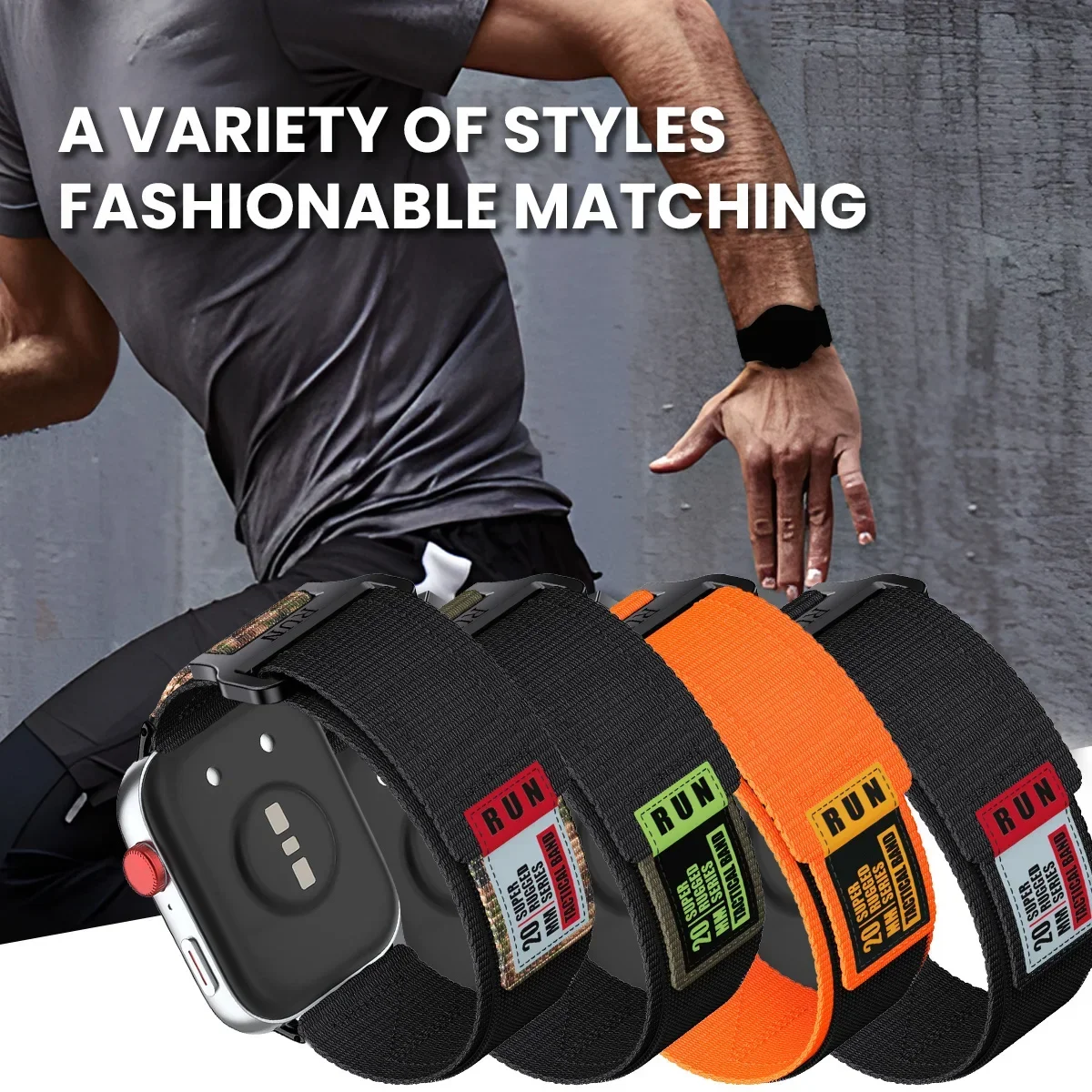 Nylon Trail Loop Sport Band for Smartwatch - Elastic Bracelet Strap