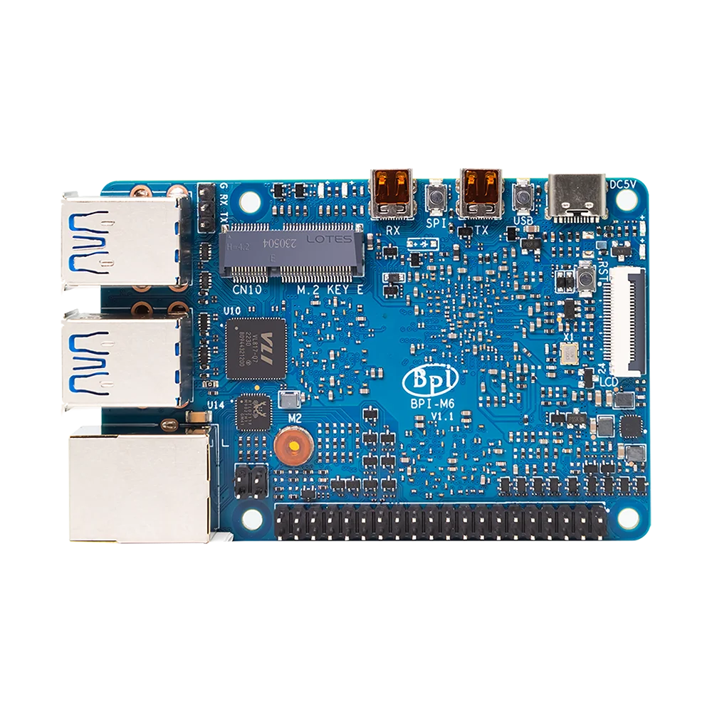 Banán pi BPI-M6 synaptics videosmart VS680 1 gbe ethernetový 4GB LPDDR4 16GB emmc NPU nahoře na 6 .75tops fantazie GE9920 GPU