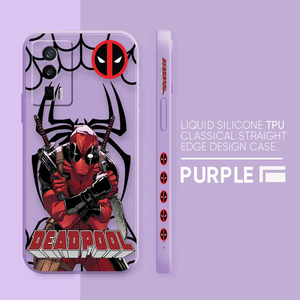 thumbnail image 1 of Case For Redmi K60E K60 K50 K40S K40 K30 9A 9 8A 8 10 Pro 4G 5G Colour Simple Liquid silicone Case Marvel Deadpool, 1 of 5