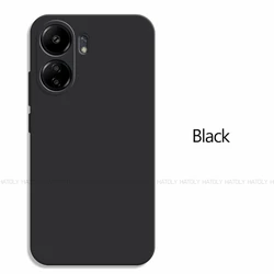 Luxury Shockproof Liquid Silicone Phone Case Cover - Original TPU Protective Back Cover for Redmi 13C (4G) (Black)