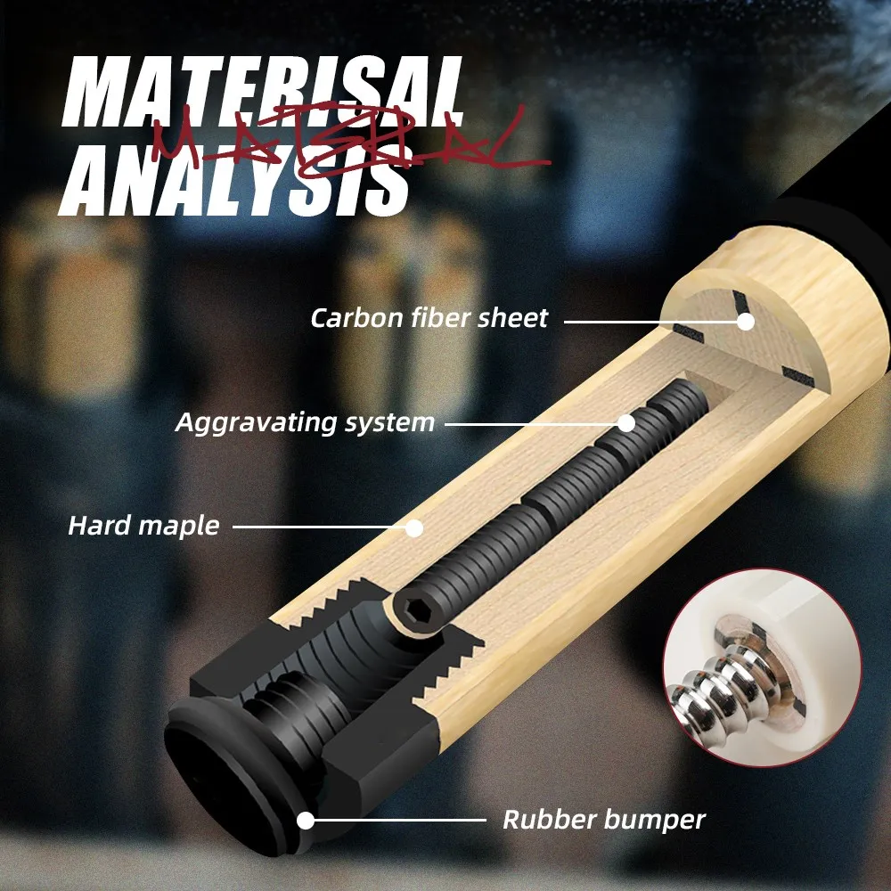 Konllen-カーボンファイバープールキュースティック,リアルインレイ