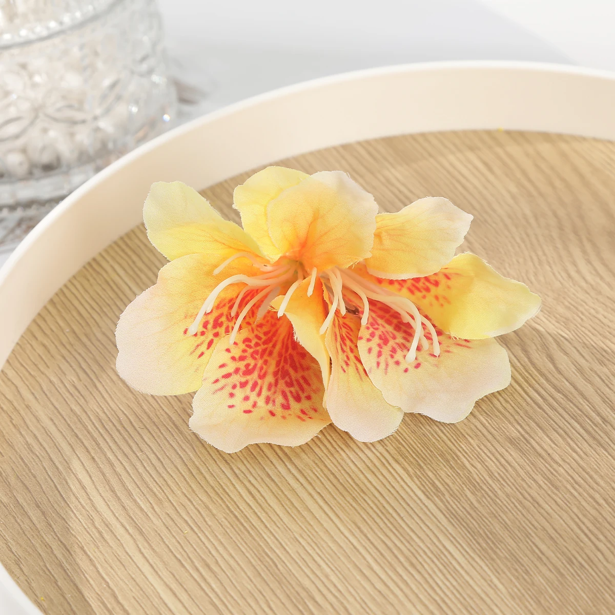 Seaside Hawaii Hairpin Large Bohemia Side Clips For Women Wedding Simulated Canna Hairpin Rose Red Bride Festival Hair Clip Gift