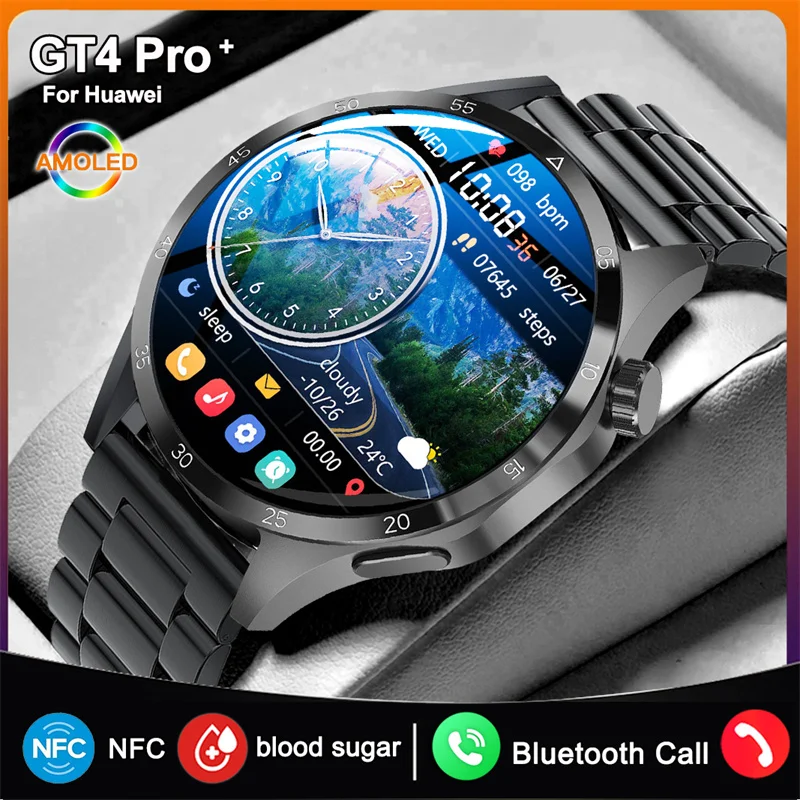Orologio Per Huawei Xiaomi Gt4 Plus Smart Watch Mens Nfc Bluetooth Call Sport Impermeabile Heartrate Blood Suger Gps Smartwatch Donna