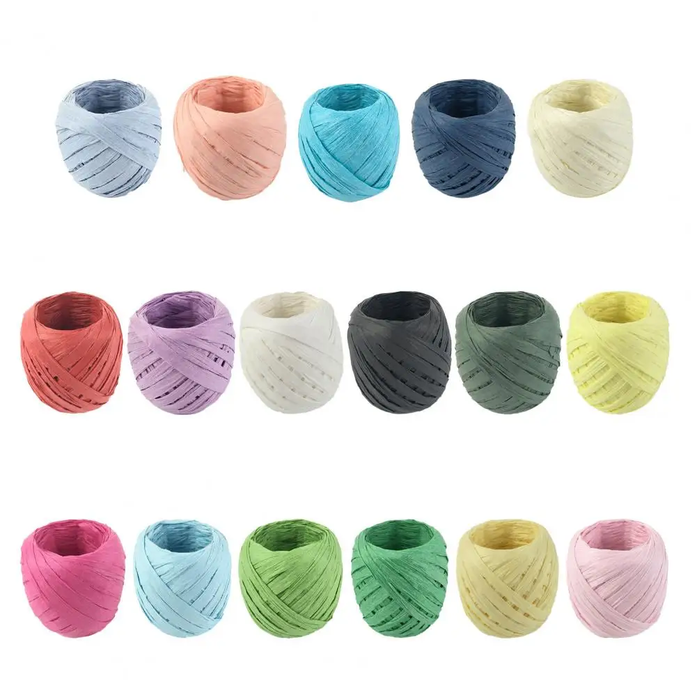 1 Roll Packaging Rope Useful Raffia Ribbon Paper Rope 17 Colors Paper ...