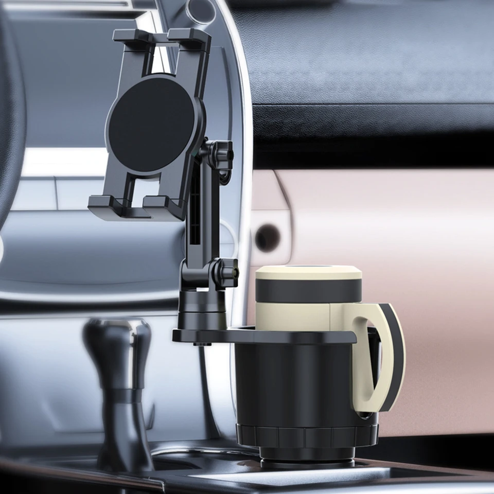 Carro Tablet Stand e Suporte para Copo Multifunções Suporte para Celular Suporte para Bebidas Automotivas Giratório 360 ° em 4.712.9in - Imagem 4
