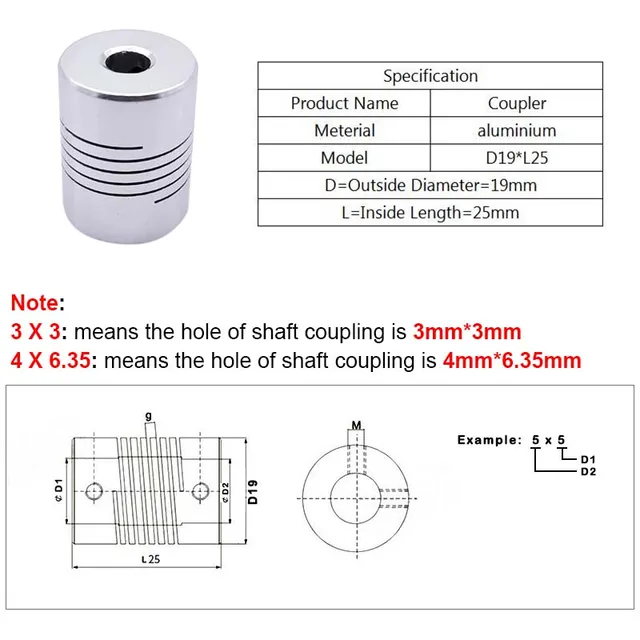 2 Pezzi Giunto Flessibile In Lega Di Alluminio 6mm-6mm Per Motori - Accoppiamento Albero Per Encoder E Pompe - Foto 7