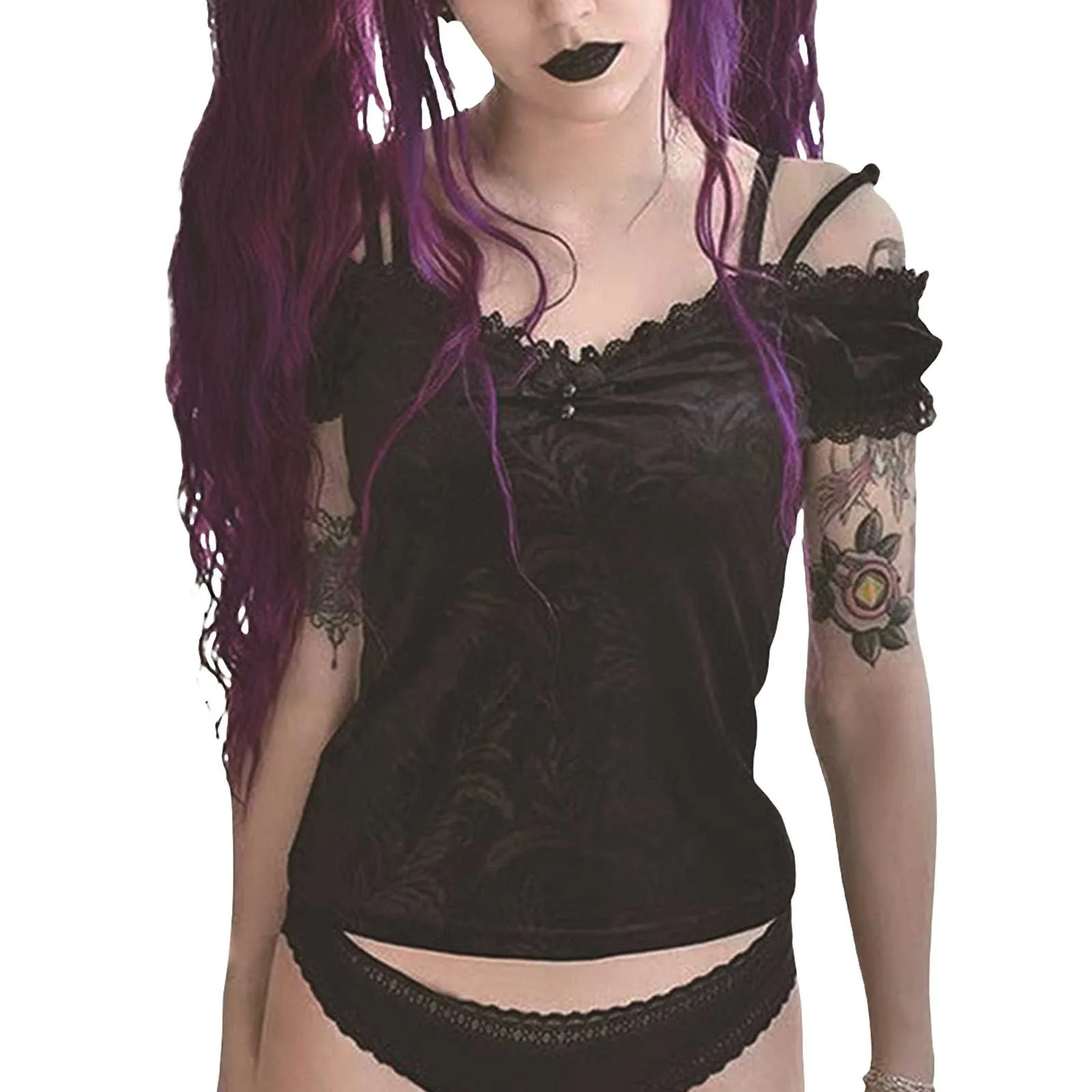 

Женский короткий топ с открытыми плечами, облегающий сексуальный топ с открытой спиной, в готическом стиле, Y2K