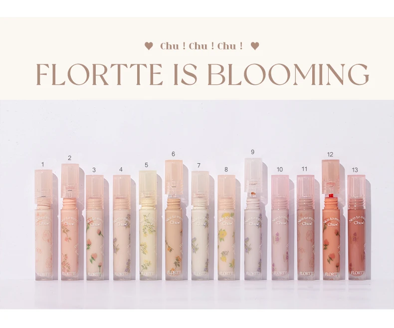FLORTTE Beauty Lip Lasting Tint First Kiss Series Water Glossy Nice To Meet  Chu Blooming Liquid Lipstick Makeup Women Cosmetics - AliExpress