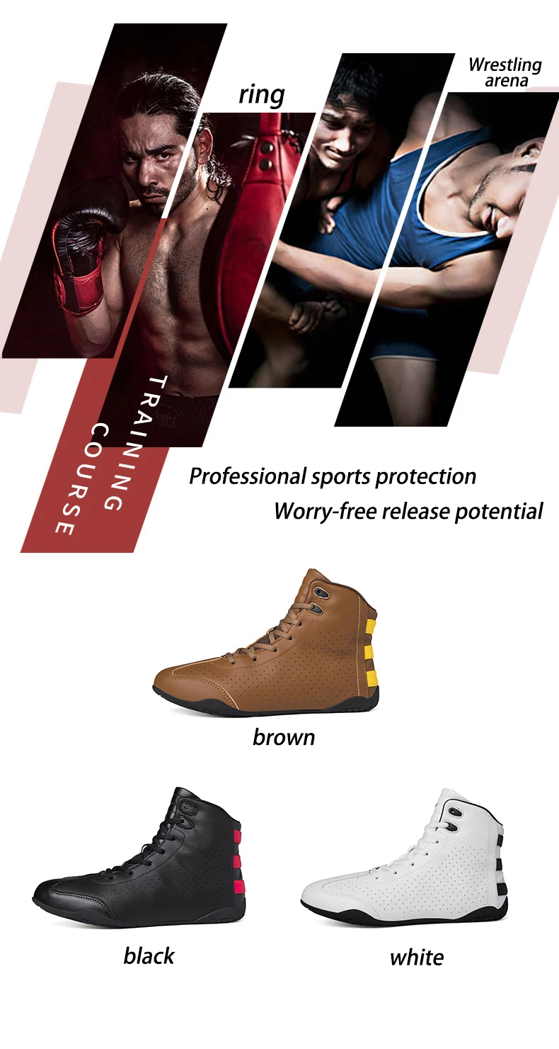 Description Picture 4 of itemwomen Men Boxing boots Wrestling Shoes gear Combat Sneakers gym equipment training fighting boots