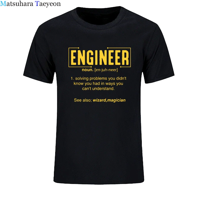 

Men T Shirt Engineer Dad Definition Noun Funny T Shirts Summer Cotton Harajuku Short Sleeve Streetwear Black T-shirt Clothes
