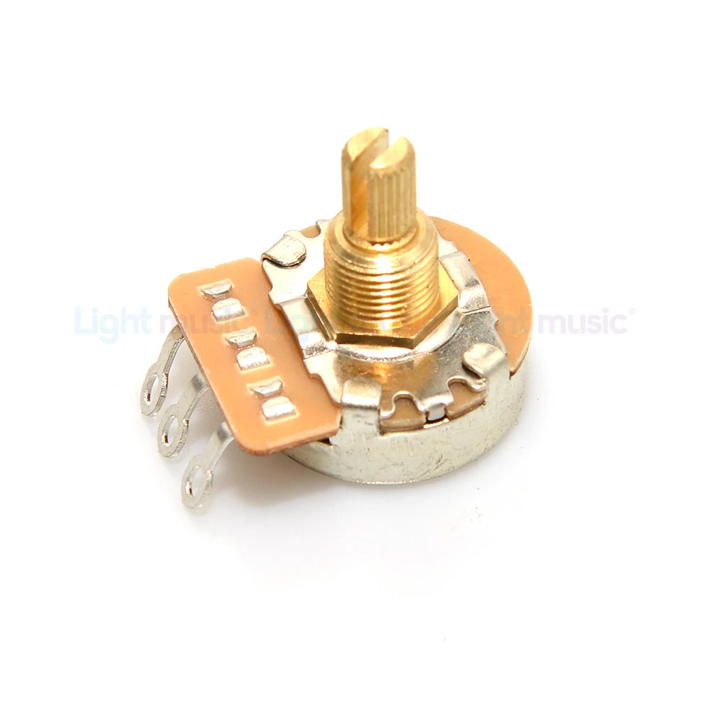 10PCS 250K 500K Guitar Potentiometers Brass 3/8" Short Shaft 24-Tooth Pots 15.5mm for Guitar Parts