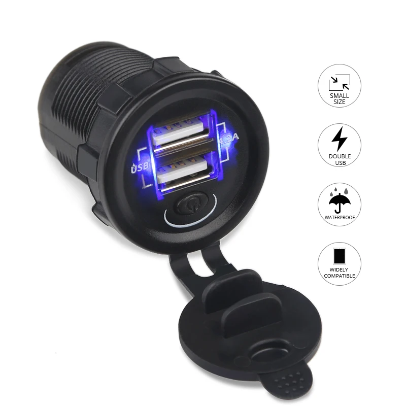 

Автомобильное зарядное устройство с двумя USB-портами, 12 В/24 В
